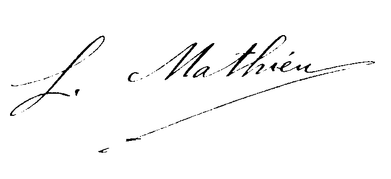Signature de Louise-Léonie MATHIEU née DOREY en 1904